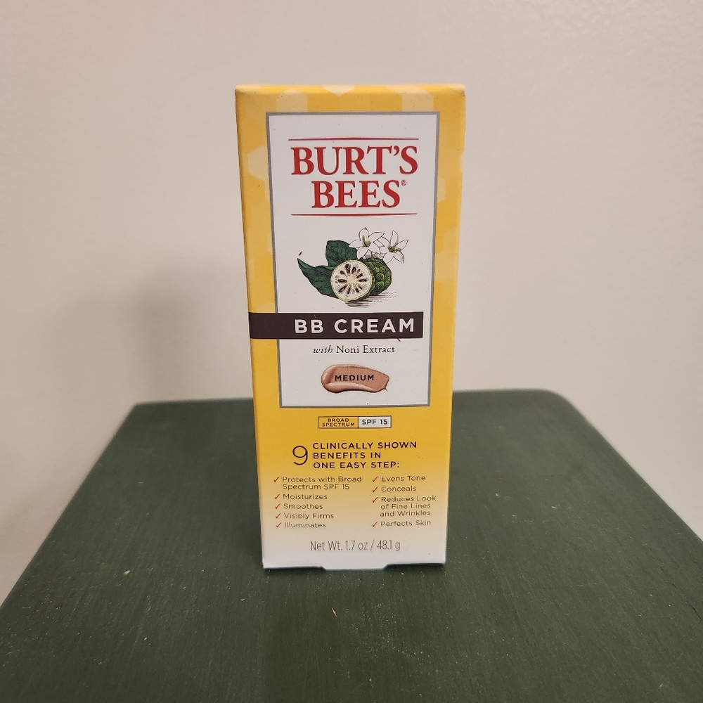 Burt's Bees BB Cream MEDIUM With SPF 15, Tinted Sunscreen UNOPENED EXPIRES 01/26